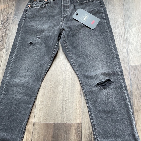 Levi’s 501 Black Distressed Skinny Jeans 27x28 - Picture 4 of 16